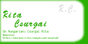 rita csurgai business card